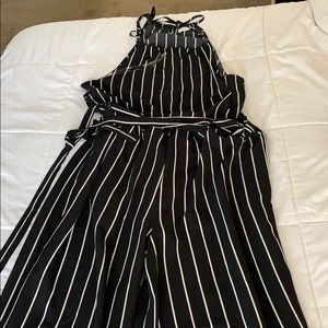 Striped jump suit